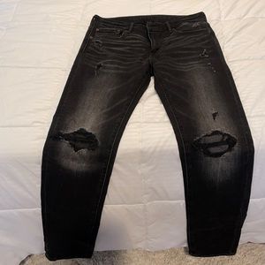 Black with distress American Eagle skinny jeans